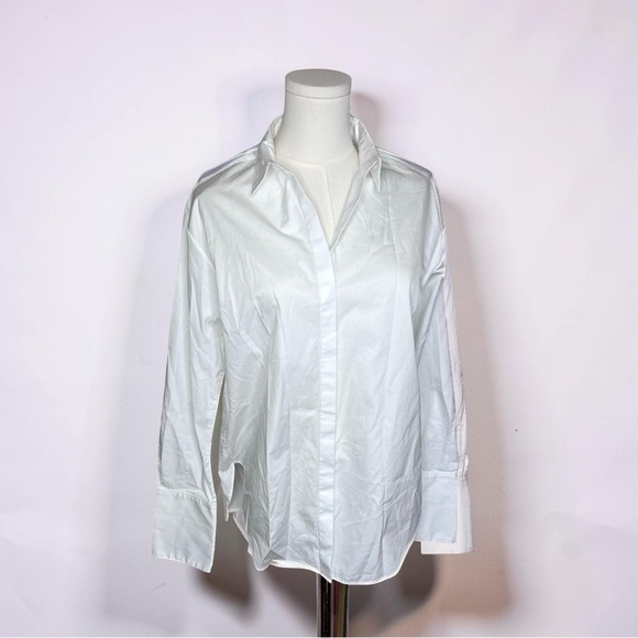 Unsubscribed Tops - NWT UNSUBSCRIBED Blouse Size XS White Color Solid Clean Boyfriend Shirt